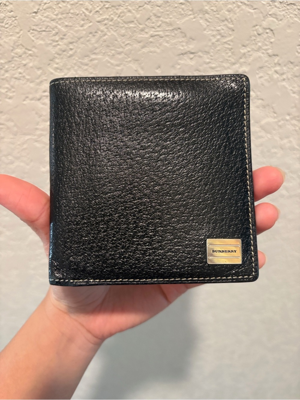 Burberry Black Leather Men's Bifold Wallet